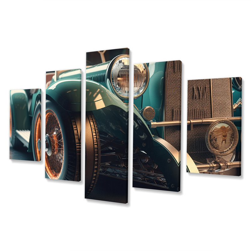 Vintage Oldtimer Classic Car Elegance I - Classic Cars, reproduction d'art sur toile - 5 panneaux