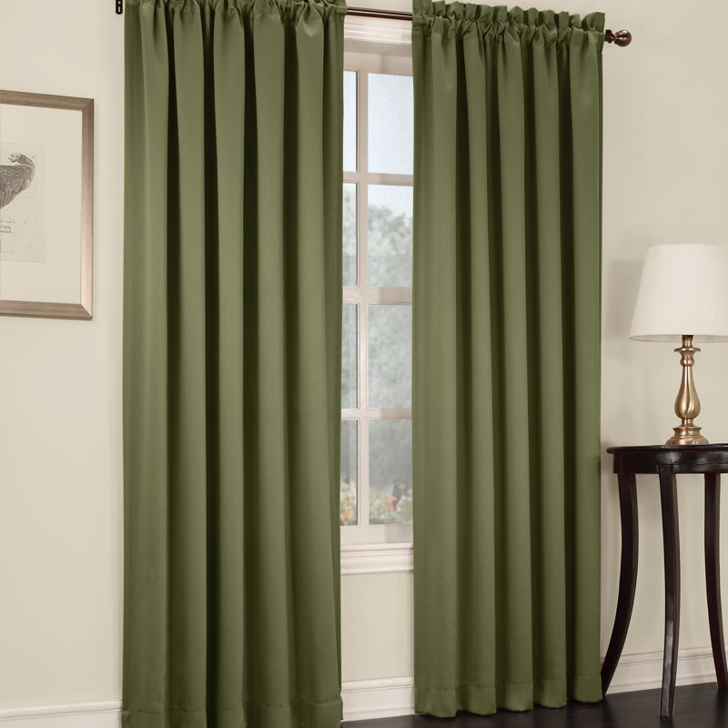 Wayfair Basics® Thermal Room Darkening Rod Pocket Curtain Panel, Sage Green, 54" W x 63" L