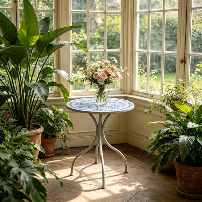 Outdoor Side Table with Ceramic Table Top