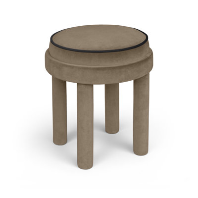 Repose-pieds / tabouret en velours taupe Velin