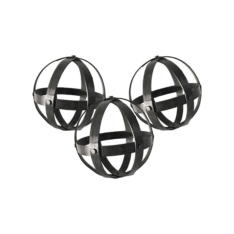 Montreal Decorative Ball Set of 3 6"Dia. Black