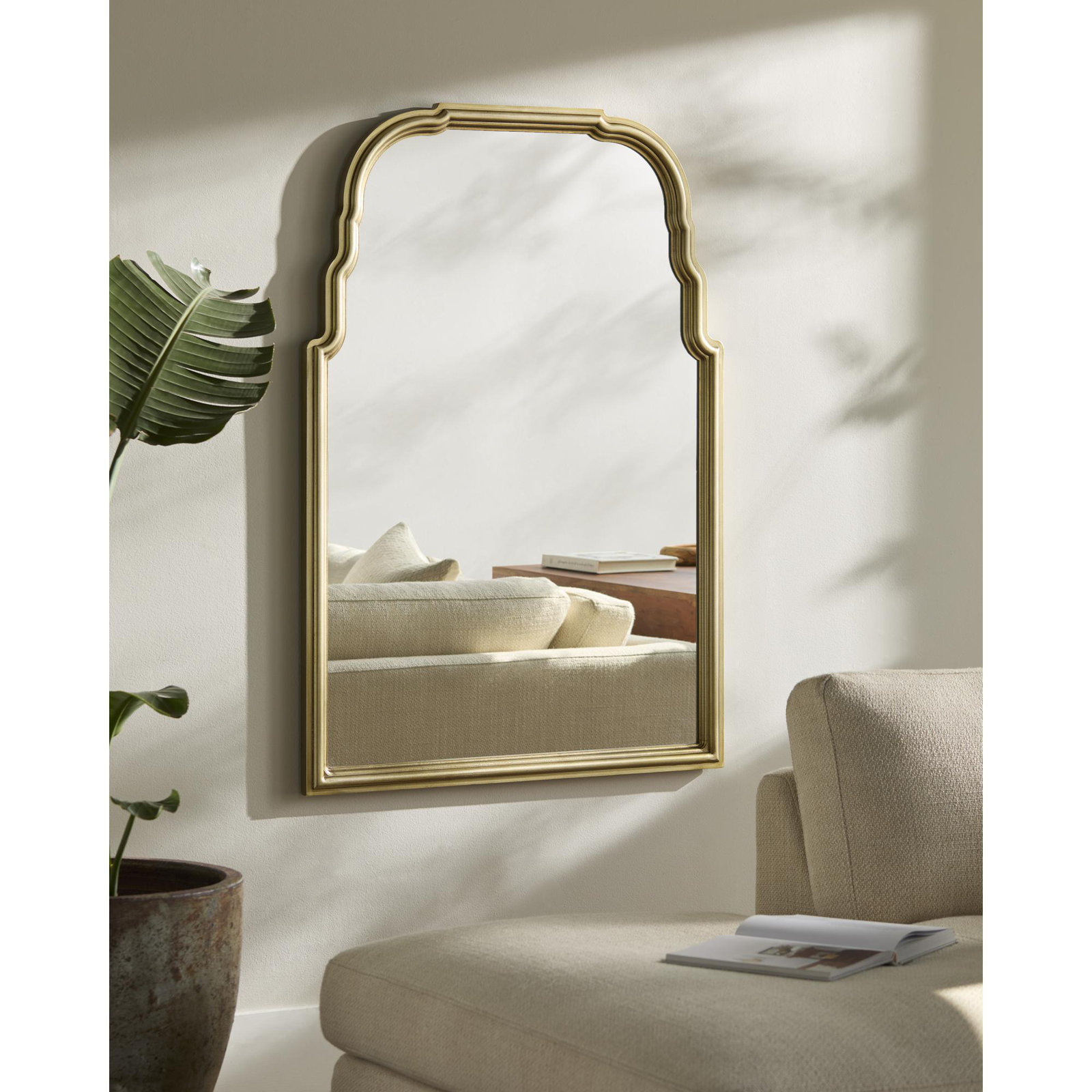 Moceri Antique Brass Wall Mirror