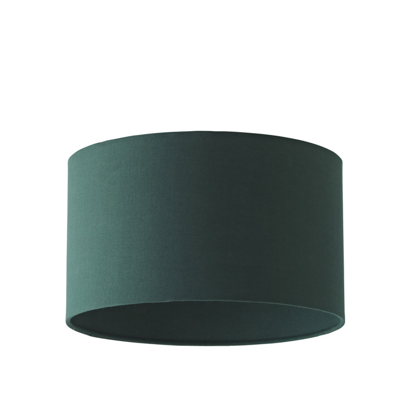 27.5cm H Cotton Drum Pendant Shade ( Screw On ), 15cm H x 25cm W x 25cm D, Green