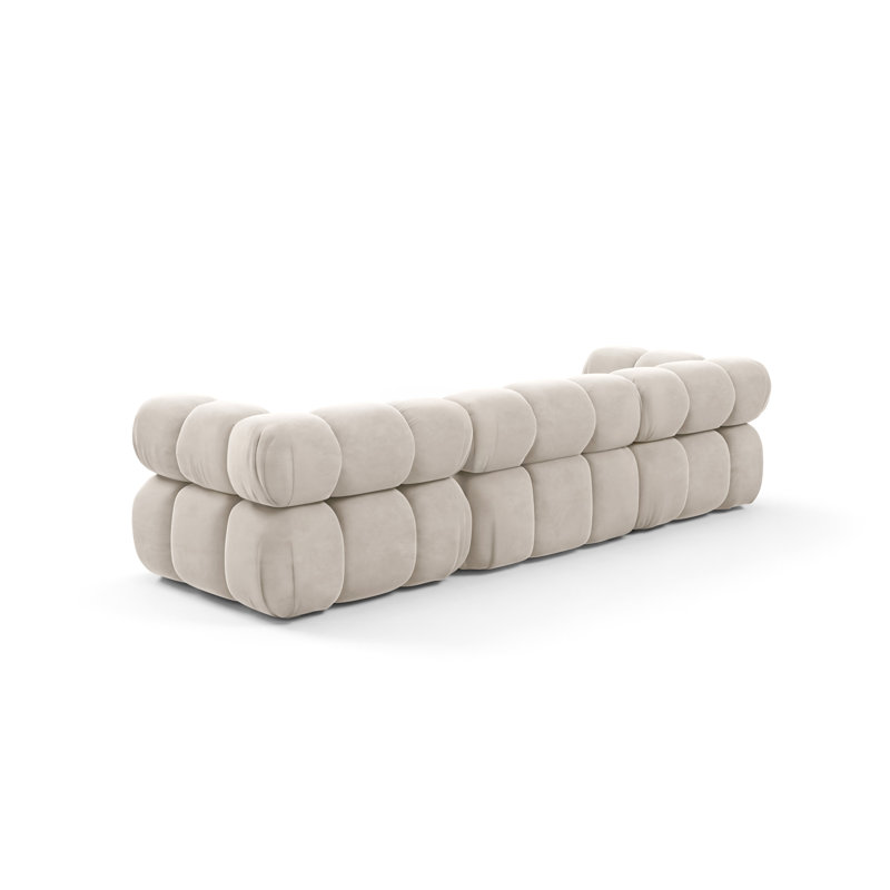 Modular 3-Seater Bouclé Sofa, Warm Beige Does Not Apply