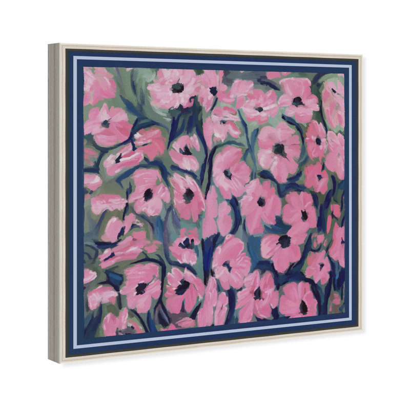 Night Blooms Print by Oliver Gal, 13"H x 13"W, Silver Floater Frame