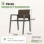 Chaises de salle à manger d'extérieur empilables en aluminium avec finition grain de bois (ensemble de 6)-131298519