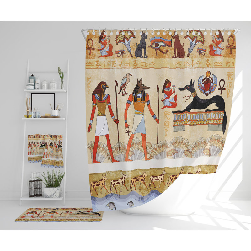 Naudia Polyester Shower Curtain Set