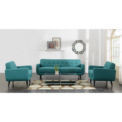 Sofa & Chair Set In Teal