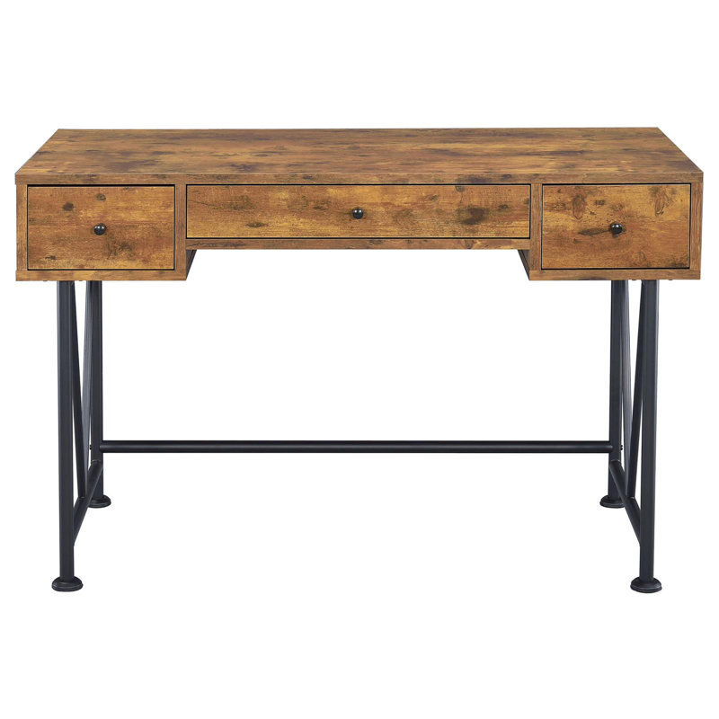 Bureau d'écriture à 3 tiroirs Antique Muscade et noir
