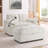 Modern Beige Double Recliner Sofa With Storage Ottoman