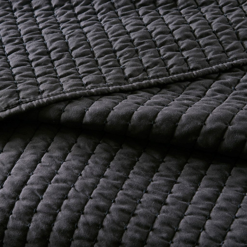 Literie Becker, Courtepointe double / grand et 2 taies décorative, Noir