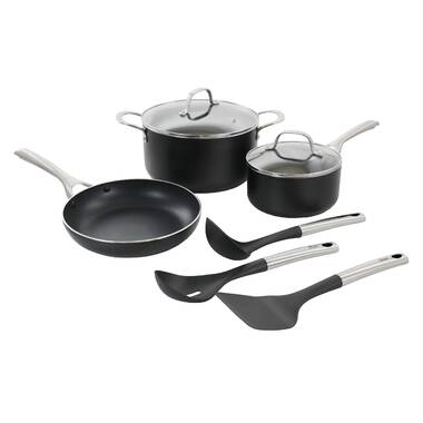 Gibson Home Plaza Cafe 7 Piece Forged Aluminum Cookware Set In