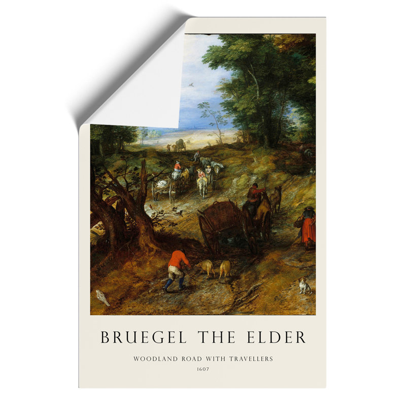 A Woodland Road With Travellers by Pieter Bruegel The Elder - No Frame Painting, 59cm H x 42cm W x 0.1cm D
