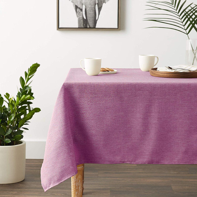 Tapanga Linen Vintage Tablecloth, 140" L x 60" W, Lavender