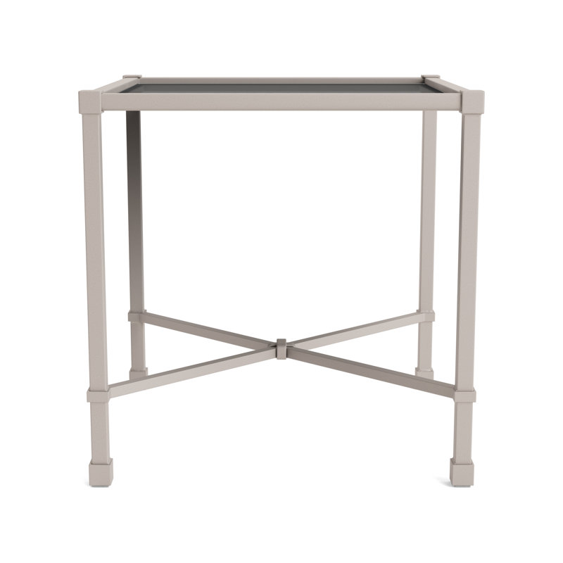 Venetian Outdoor Square Side Table, Dove Smooth