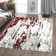 Rectangle Abstract Machine Woven Polypropylene Area Rug in Red/White