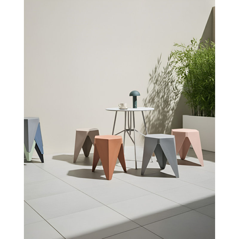 Accent Stool, Grey/Brown/Red/Pink