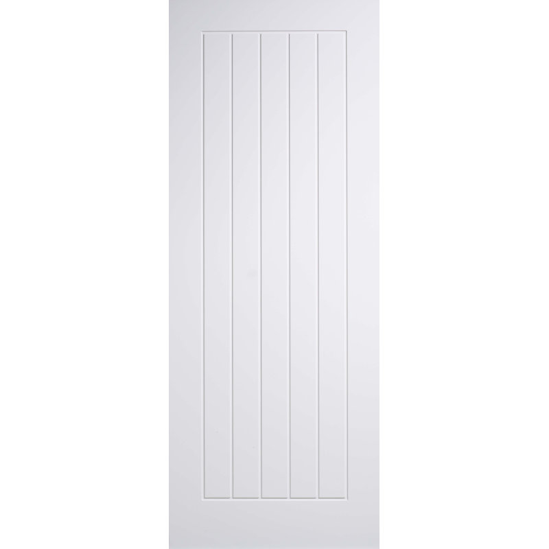Mexicano Primed White Internal Door, 198.1cm H x 76.2cm W x 3.5cm D