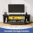 TV Stand with RGB LED Lights and Charging Station, Sliding Door TV Console with Large Storage-1860215545-1860215547