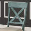 2 chaises rembourrées bleu antique. Hévéa massif, siège en tissu brun clair. Finition thermolaquée. H 38,47 po x l 18,19 po x P 22,86 po, de 2 chaises de 40 po H 20 po x P 25 po