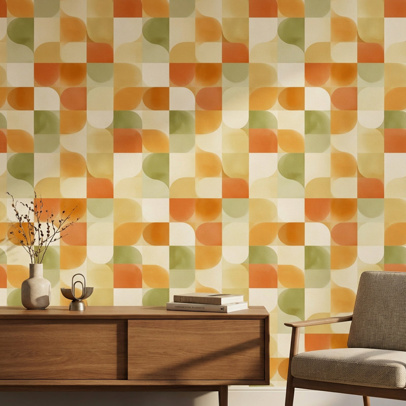 Papier peint moderne Mid Century, Texturé non collé