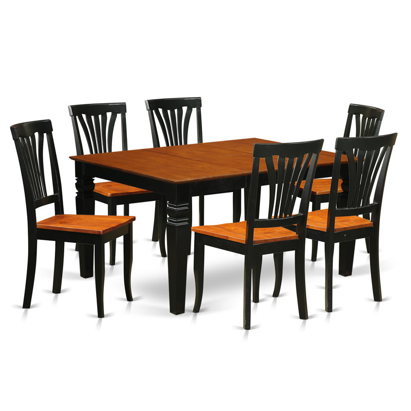 Ensemble de table de salle à manger 7 pièces 7 pièces Modernes, Noir
