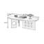 Table basse ovale en noyer fritté + bois manufacturé