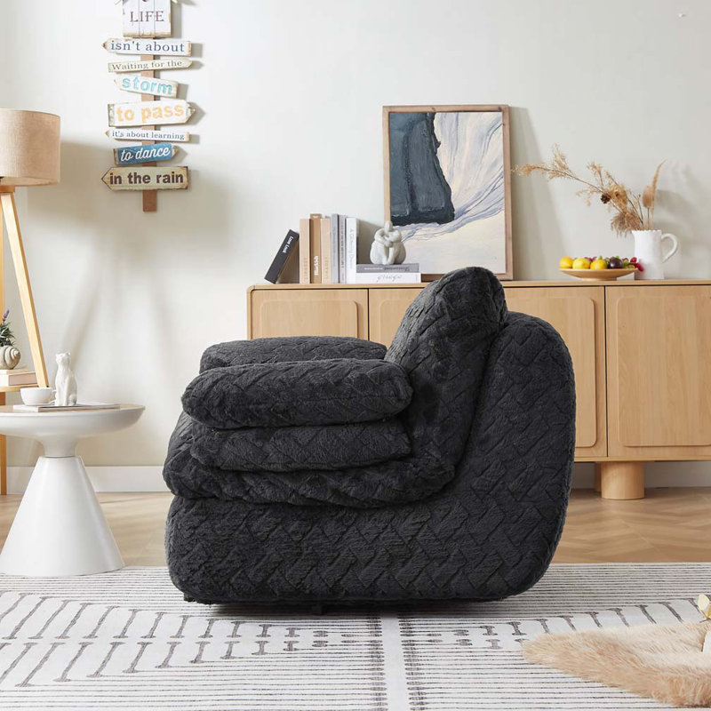 Fauteuil d'appoint pivotant à compression complète, Noir