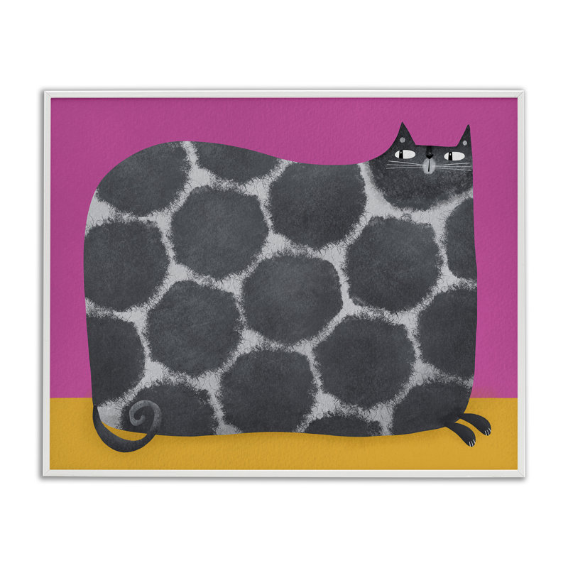 «Big Spots on Cat», estampe numérique, design par Gabriela Avila, H 16 po x l 20 po, Giclée encadrée blanc bord de mer