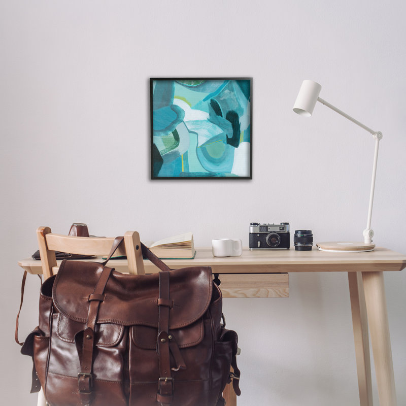Giclée encadrée de formes dynamiques en cascade par Grace Popp, H 24 po x l 24 po, Cadre noir