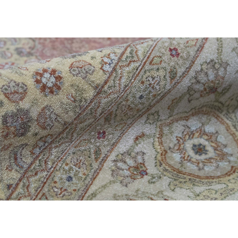 Tapis rouille et ivoire de haute qualité noué à la main