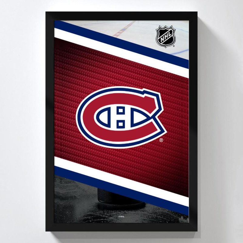 Art mural des Canadiens de Montréal (LNH), H 36 po x l 24 po, Framed Acrylic, Noir