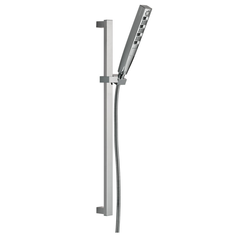 H2Okinetic Hand Shower with Slide Bar, 3-Spray Handheld Shower Head, Slide Bar Hand Shower, Chrome