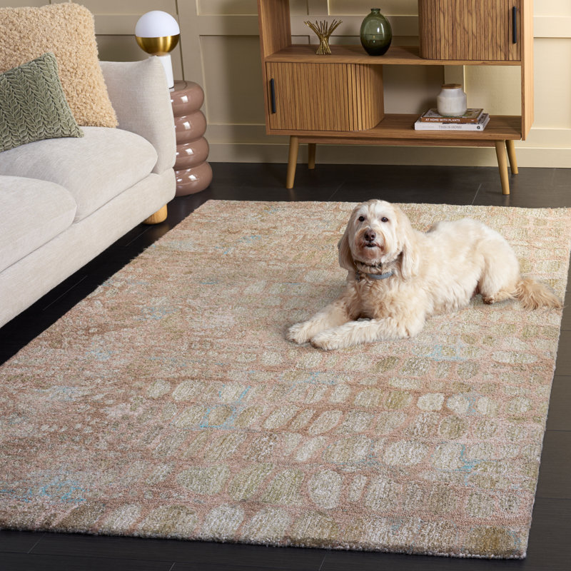 Abstract Hand Tufted Abstract Indoor Rug, 4'-0" x 6'-0" Rectangle