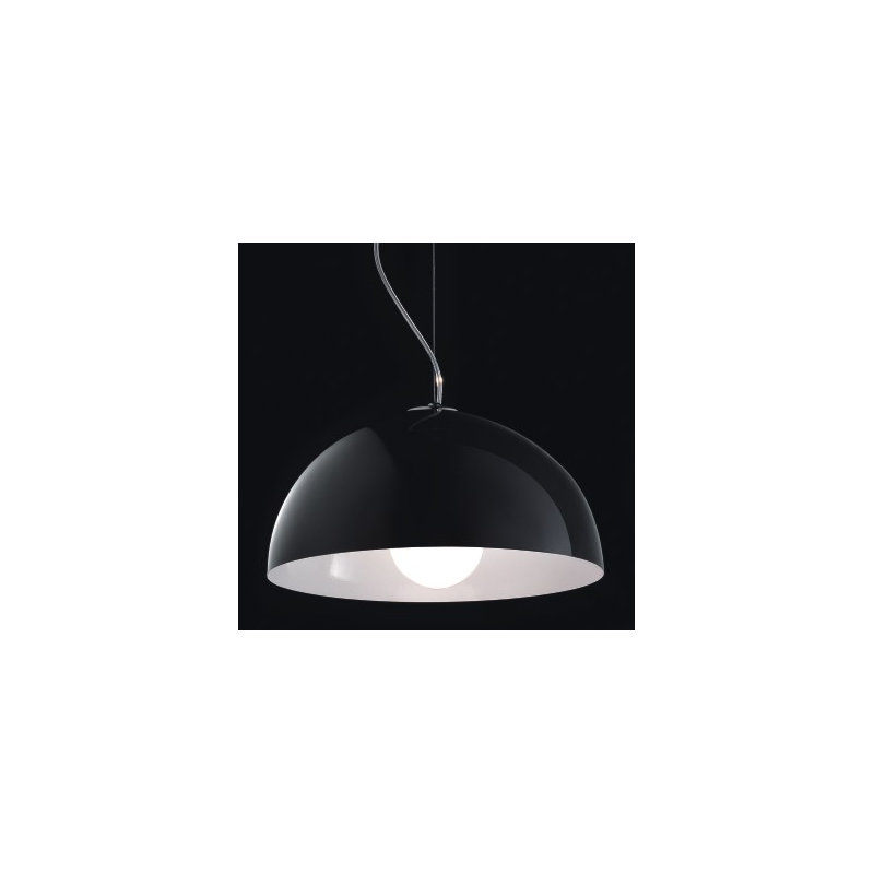 Anke 1-Light Single Dome Pendant, 13.5" Diameter/60W Incandescent, White/Orange