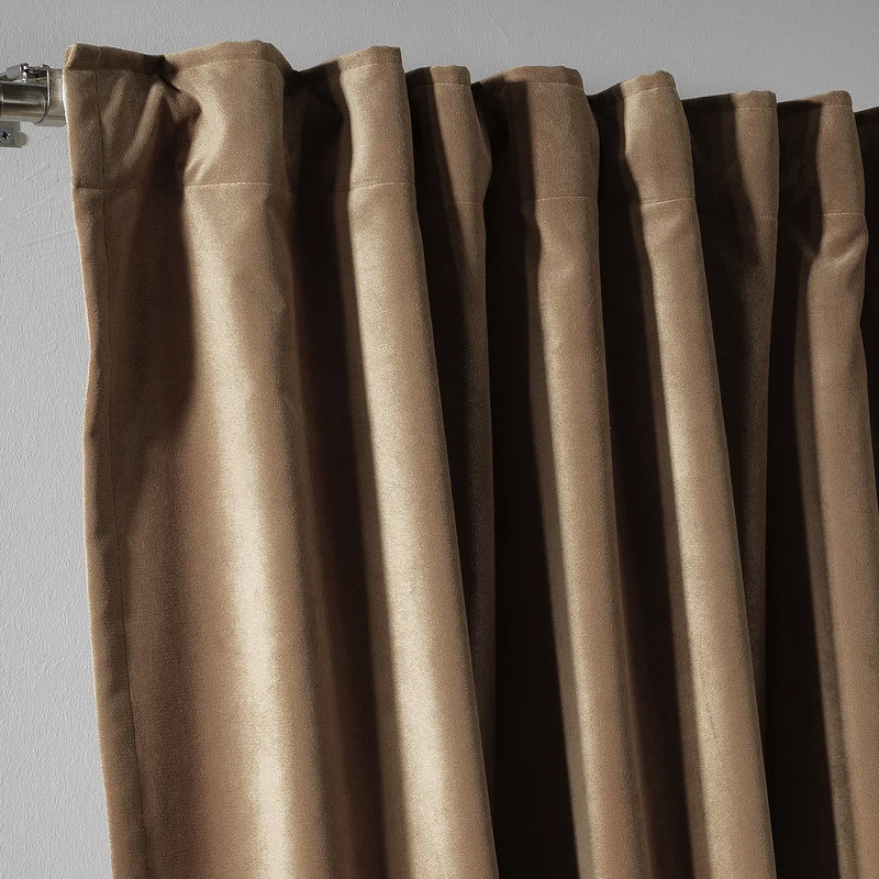 Extra Long & Extra Wide Matte Velvet Curtain Panel, 21 ANTIQUE BRASS, 280cm Width x 325cm Drop