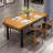 Retro Burlywood Rectangular Solid Wood Dining Table-1209562961