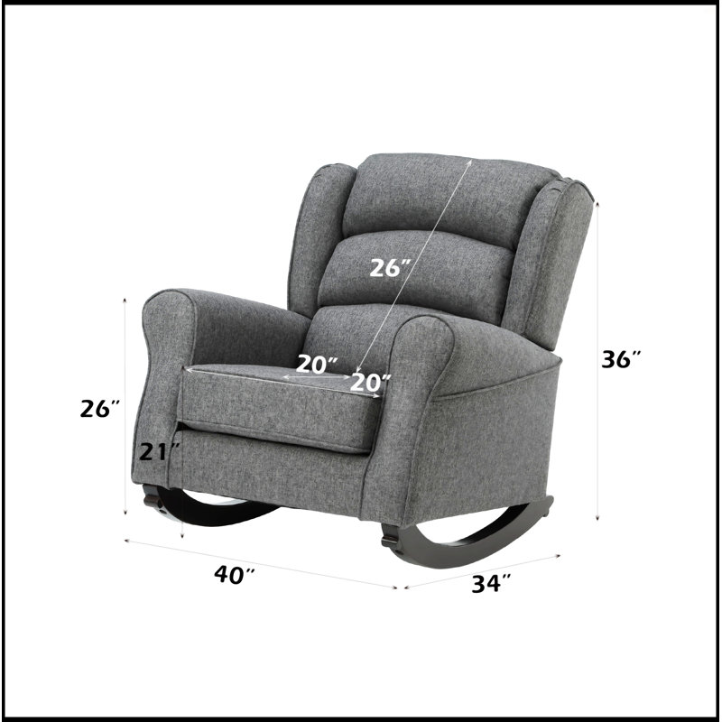 Chaise berçante Fabien en tissu gris