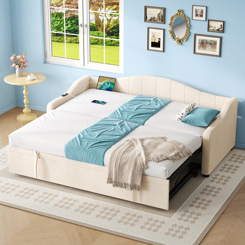 Upholstered Daybed with Trundle