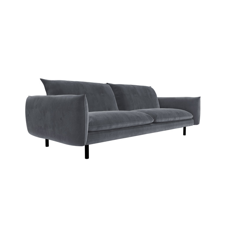 Isak 3 Seater Velvet Sofa, Dark Grey