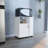 Kitchen Cart, Three Side Shelves, White Finish