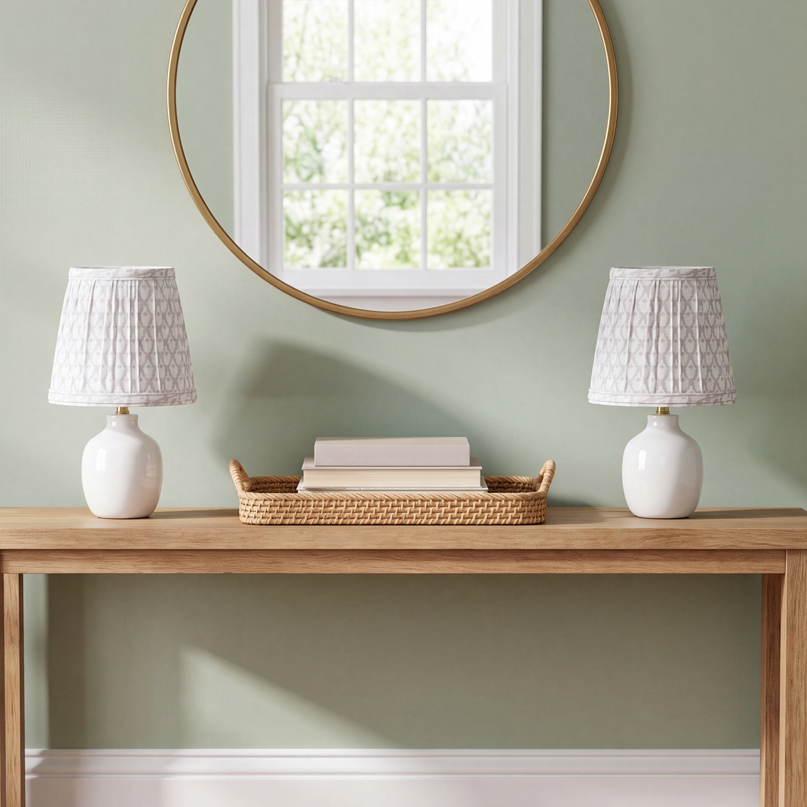 Empire Hardback Sconce Lamp Shade Set, Beige/White