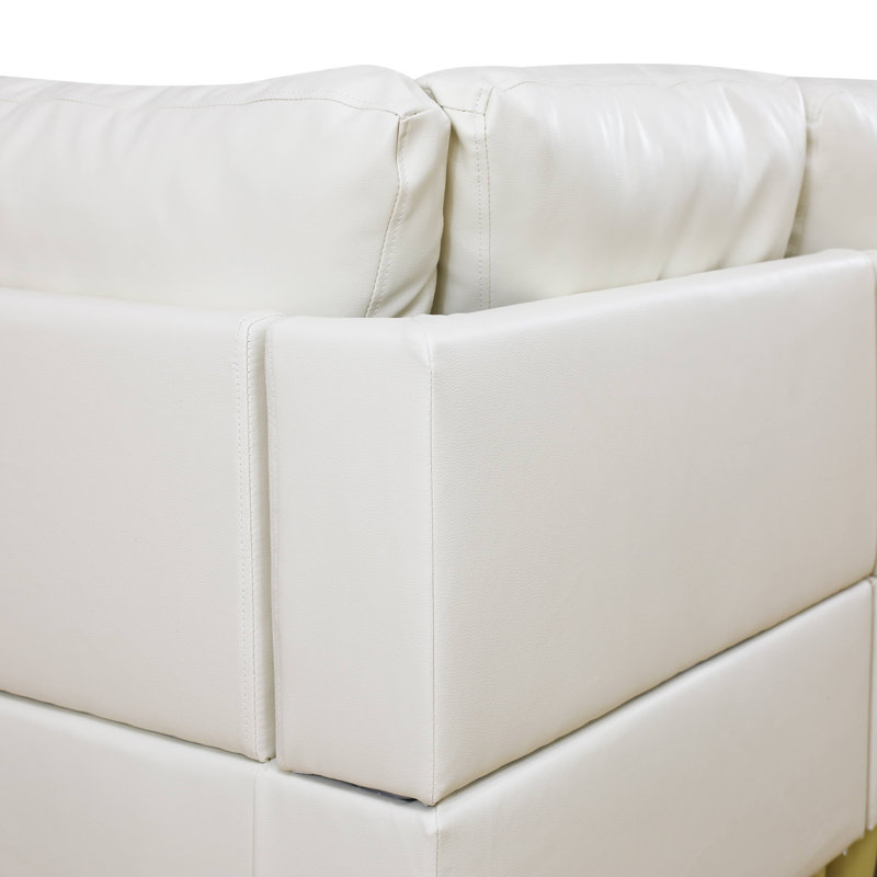 Luxury White Breathing Leather Sofa - Comfortable, Stylish, And Durable For Living Room, Bedroom, Or Office