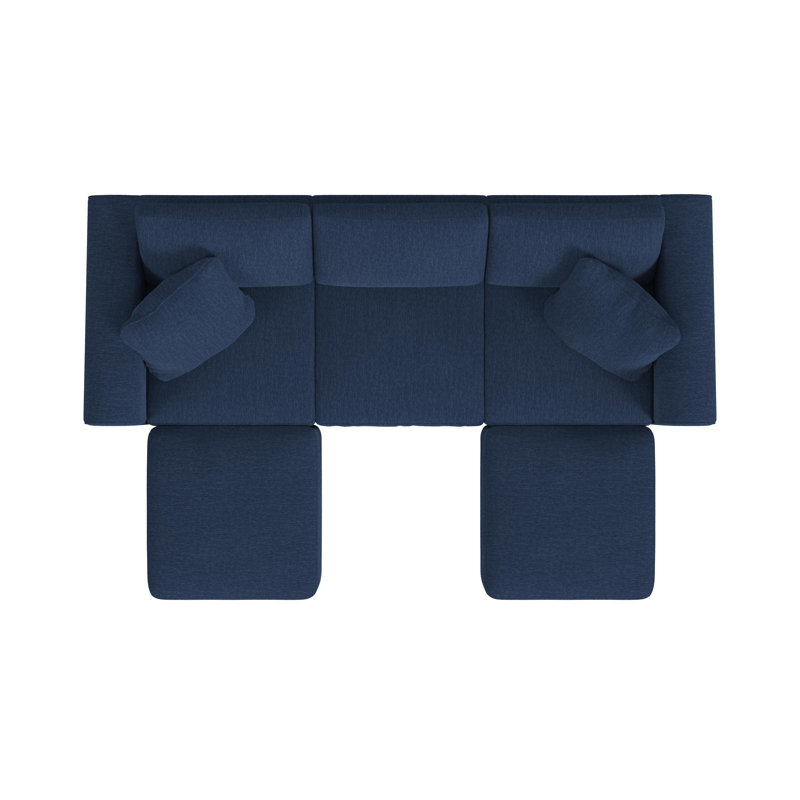 Canapé Lyra, Polyester bleu
