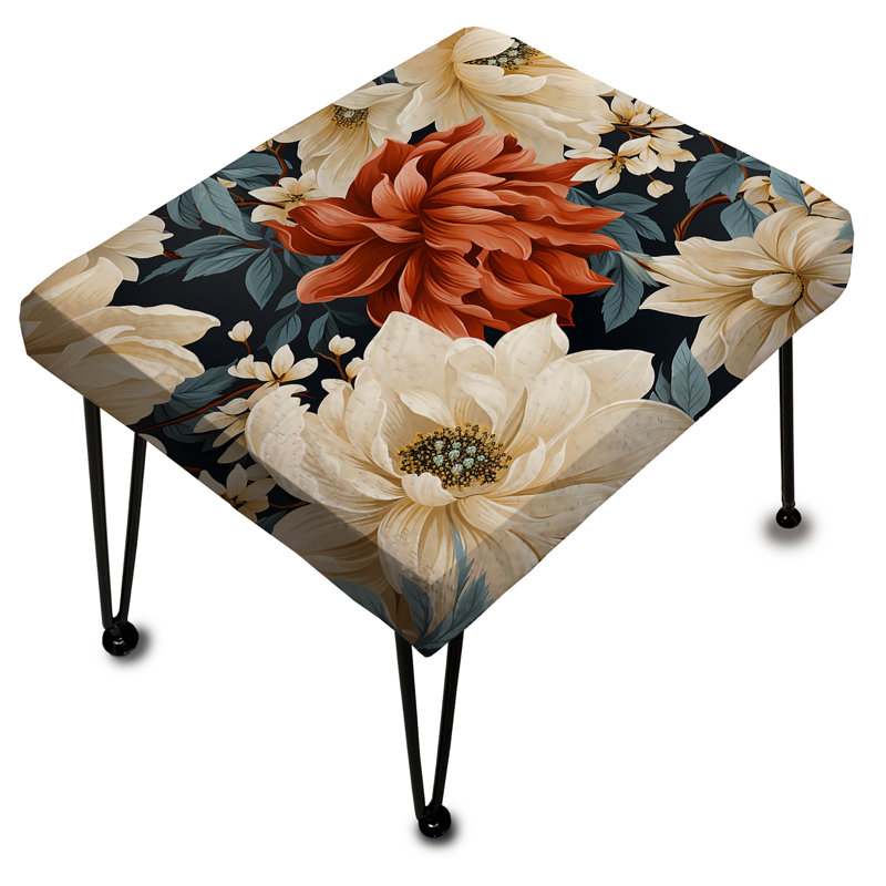Rustic Elegance Floral Pattern - Floral Rectangle Ottoman