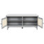 43" Boho Entryway Cushioned Shoe Storage Bench With Double Doors-150233670