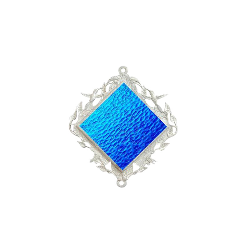 Grand flan teint 50 po - Tube, Bleu sarcelle / argenté