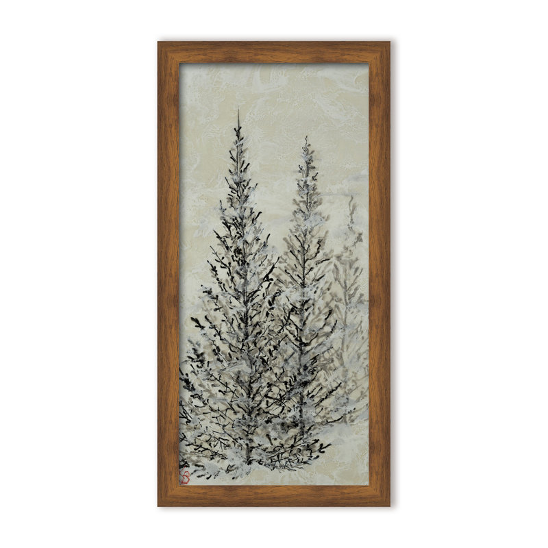 Nature Inspired "Silent Pines" Canvas Wall Art By , 16" H x 8" W x 2.375" D, Framed Canvas, White