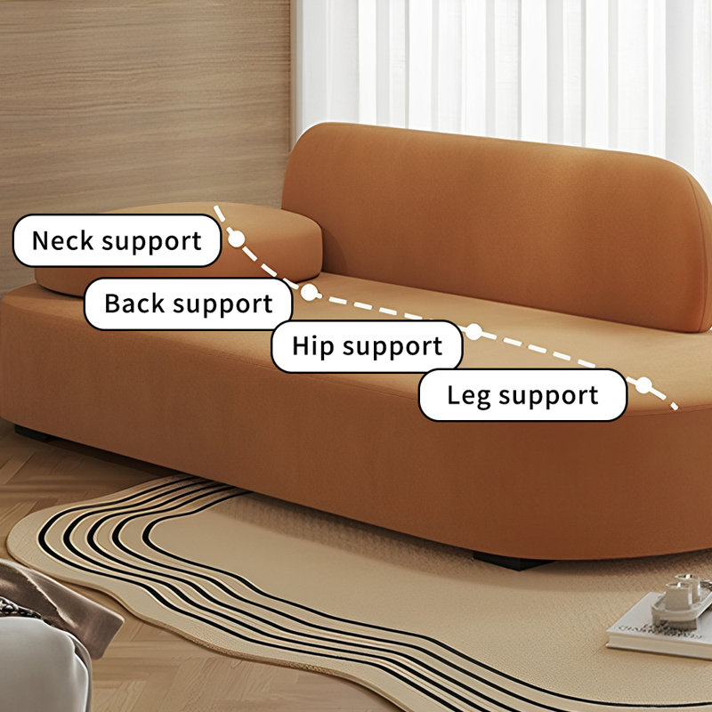 Méridiennes d'intérieur avec appui-tête mobile Finck, Orange, Orienté à gauche (vu de face)