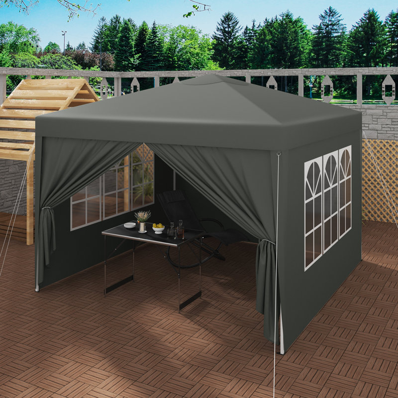 Pavillon Pop-Up Wasserdichter Faltpavillon Sonnenschutz Event Pavillon Gartenpavillon Auf Terrasse Camping Festival Pagodenzelt Aus Oxford Metallrahmen 3 X 3 M